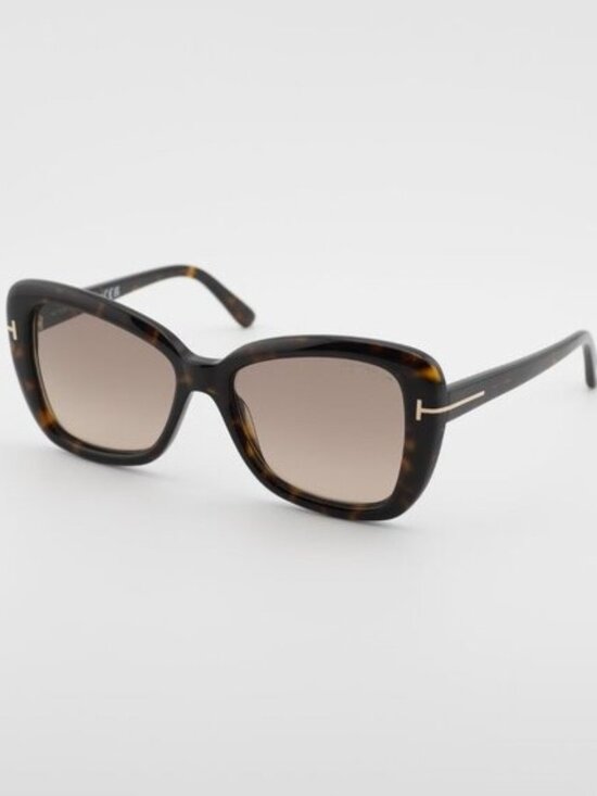 Tom Ford FT1008 52F Maeve Sunglasses Dark Havana Butterfly Frame, Brown Lenses main image 8